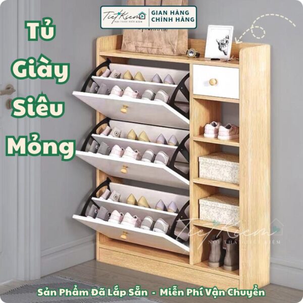 tủ giày gỗ thông minh ngang 90cm tu.giay39