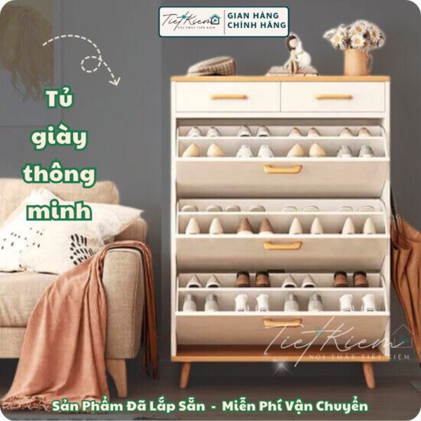 tủ giầy thông minh gỗ n80cm nttk 0019
