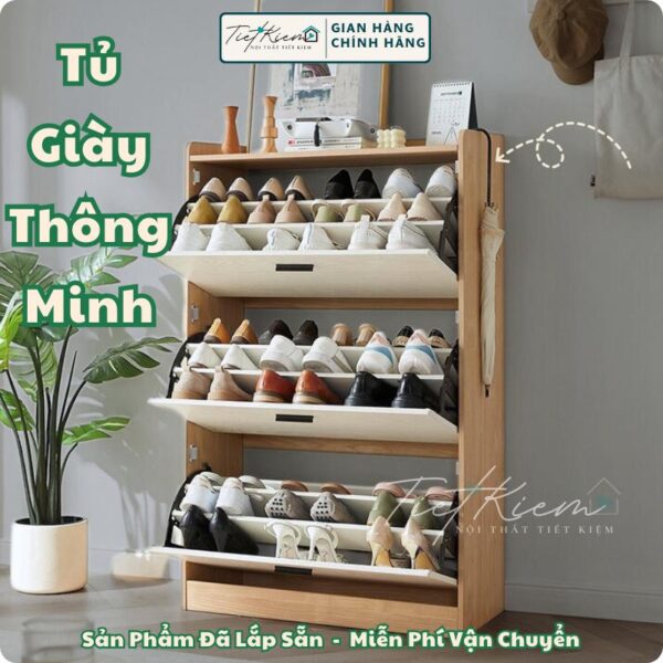 tủ giày thông minh gỗ n90cm nttk tu.giay199