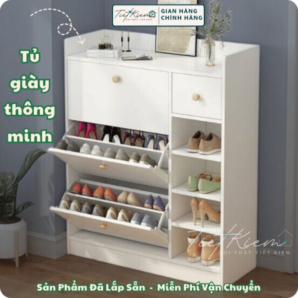 tủ giày thông minh ngang 90cm nội thất tiết kiệm tg78998