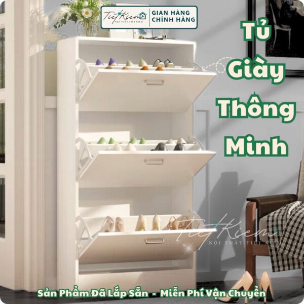 tủ giày thông minh siêu mỏng nội thất tiết kiệm tg18988
