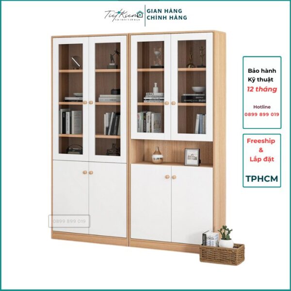 tủ sách gỗ đa năng nttk ks990