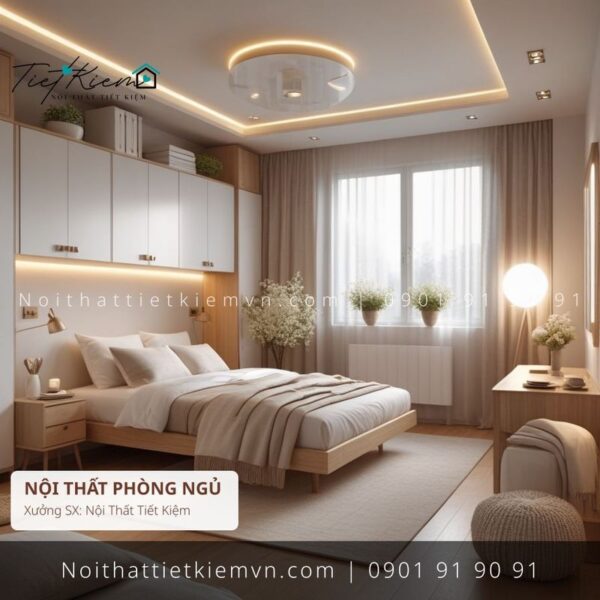 19+ mẫu giường sang trọng sang trọng cho gia đình giá rẻ 1 Giường Ngủ Nội Thất Tiết Kiệm HCM