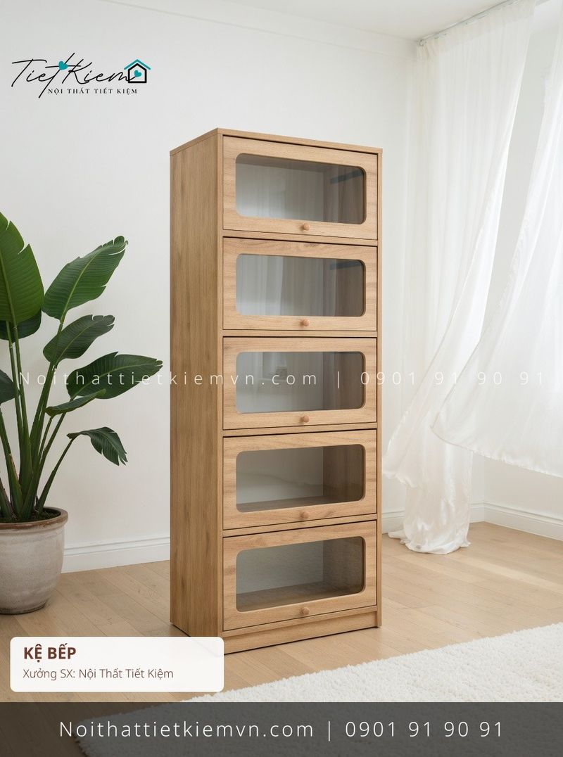 19+ mẫu kệ bếp cửa kính phối xám giá rẻ - Kệ Bếp - Nội Thất Tiết Kiệm