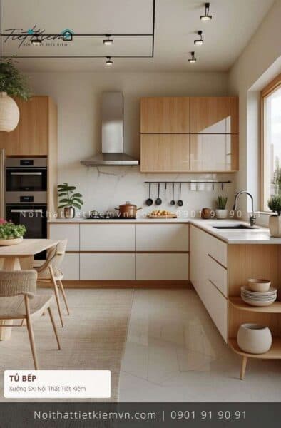 19+ mẫu thi công tủ bếp chung cư modern hiện đại giá rẻ 1 Thi Công Tủ Bếp Nội Thất Tiết Kiệm HCM