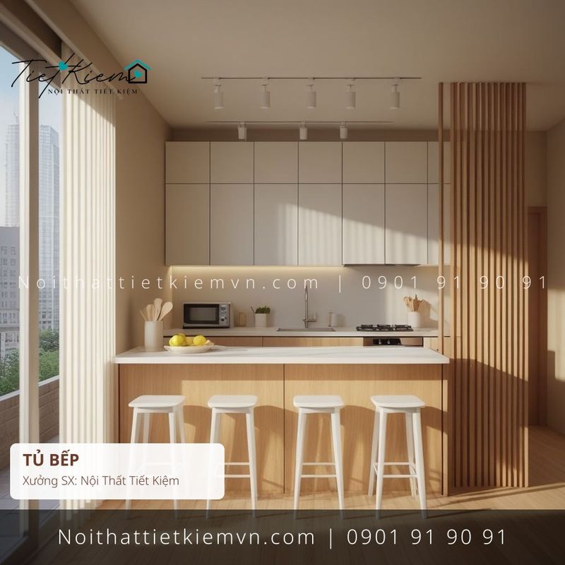 Tủ Bếp đẹp giá rẻ tại Nội Thất Tiết Kiệm HCM 19 mẫu tủ bếp chung cư modern hiện đại giá rẻ - Tủ Bếp - Nội Thất Tiết Kiệm