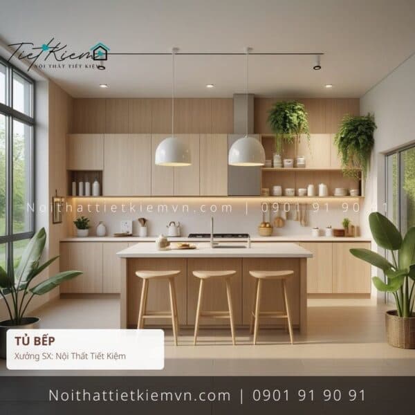 19+ mẫu tủ bếp Japandi giá rẻ 1 Tủ Bếp Nội Thất Tiết Kiệm HCM