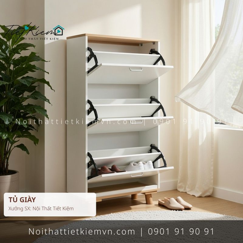 19 mẫu tủ giầy dép có ghế cho nhà phố giá rẻ - Tủ Giày - Nội Thất Tiết Kiệm