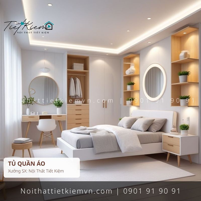 19 mẫu tủ quần áo hiện đại phòng khách hiện đại giá rẻ - Tủ Quần Áo - Nội Thất Tiết Kiệm