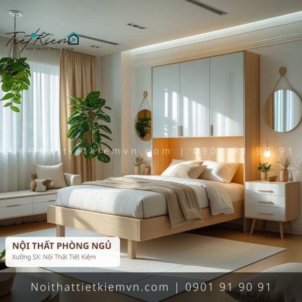 3+ giường đẹp MDF hiện đại giá rẻ 1 Giường Ngủ Nội Thất Tiết Kiệm HCM