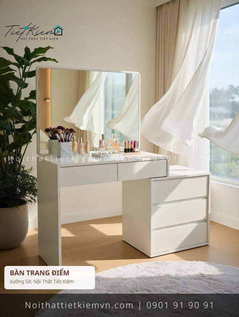 3+ mẫu bàn trang điểm gỗ decor giá rẻ - Bàn Trang Điểm - Nội Thất Tiết Kiệm