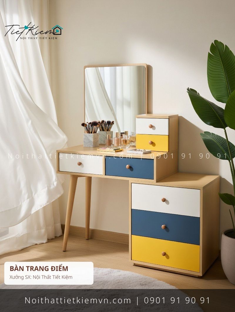 3+ mẫu bàn trang điểm gỗ decor giá rẻ - Bàn Trang Điểm - Nội Thất Tiết Kiệm