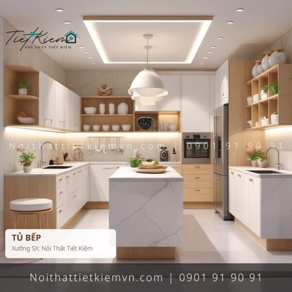 3 mẫu thi công tủ bếp thấp đẽp giá rẻ 1 Thi Công Tủ Bếp Nội Thất Tiết Kiệm HCM
