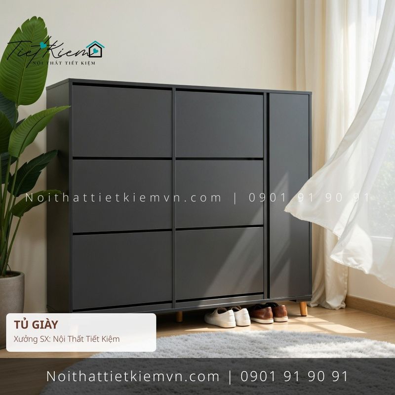 3 mẫu tủ giầy cửa lùa gỗ cho gia đình giá rẻ - Tủ Giày - Nội Thất Tiết Kiệm