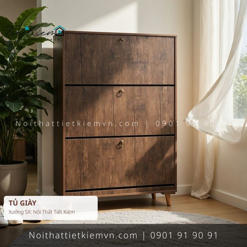 3 mẫu tủ giầy cửa lùa gỗ cho gia đình giá rẻ - Tủ Giày - Nội Thất Tiết Kiệm