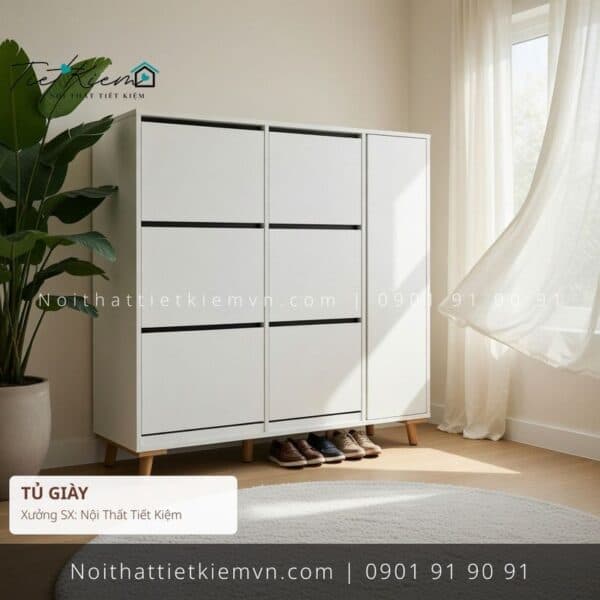 3 mẫu tủ giầy cửa lùa Gò Vấp giá rẻ 1 Tủ Giày Nội Thất Tiết Kiệm HCM