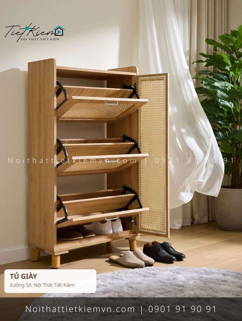 Tủ Giày đẹp giá rẻ tại Nội Thất Tiết Kiệm HCM 3 mẫu tủ giầy cửa mở hạn chế trầy giá rẻ - Tủ Giày - Nội Thất Tiết Kiệm