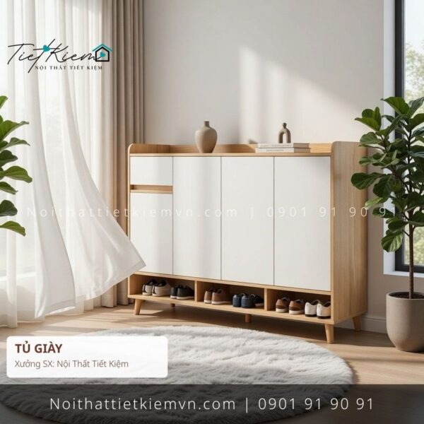 3 mẫu tủ giầy cửa mở siêu mỏng đẹp giá rẻ 1 Tủ Giày Nội Thất Tiết Kiệm HCM