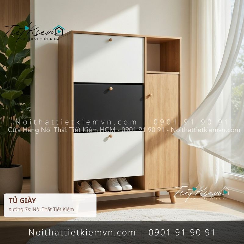3 mẫu tủ giầy cửa mở siêu mỏng đẹp giá rẻ - Tủ Giày - Nội Thất Tiết Kiệm