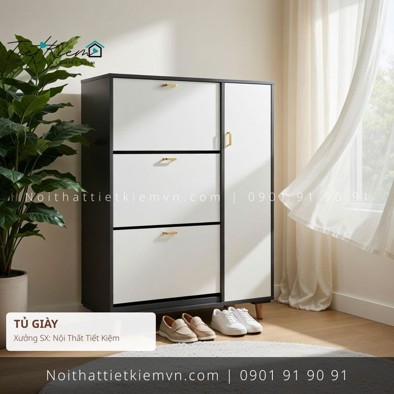 3 mẫu tủ giầy cửa mở siêu mỏng đẹp giá rẻ - Tủ Giày - Nội Thất Tiết Kiệm