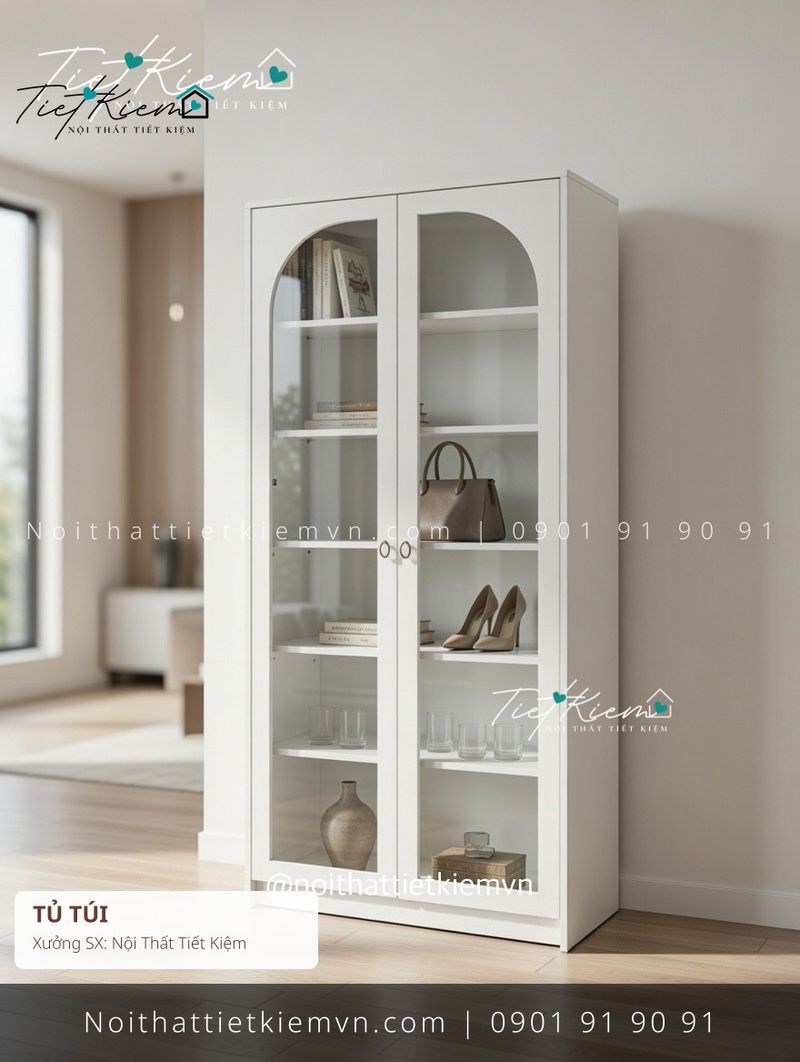 3 mẫu tủ túi trưng bày 1m6 giá rẻ - Tủ Túi - Nội Thất Tiết Kiệm