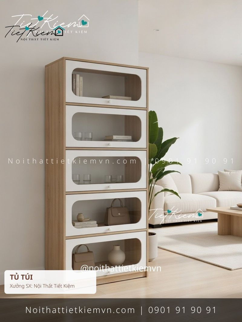 3 mẫu tủ túi trưng bày 1m6 giá rẻ - Tủ Túi - Nội Thất Tiết Kiệm