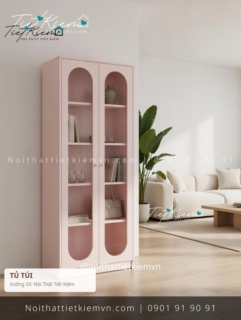 Tủ Túi đẹp giá rẻ tại Nội Thất Tiết Kiệm HCM 3+ tủ đựng túi xách sồi hiện đại giá rẻ - Tủ Túi - Nội Thất Tiết Kiệm