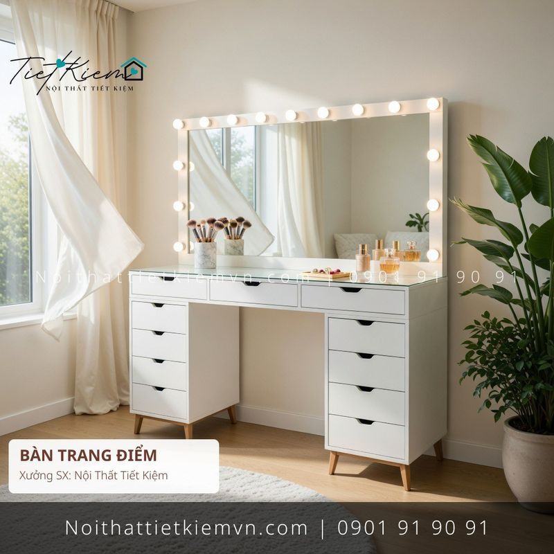 39 mẫu bàn trang điểm cánh kính sang đẹp giá rẻ - Bàn Trang Điểm - Nội Thất Tiết Kiệm
