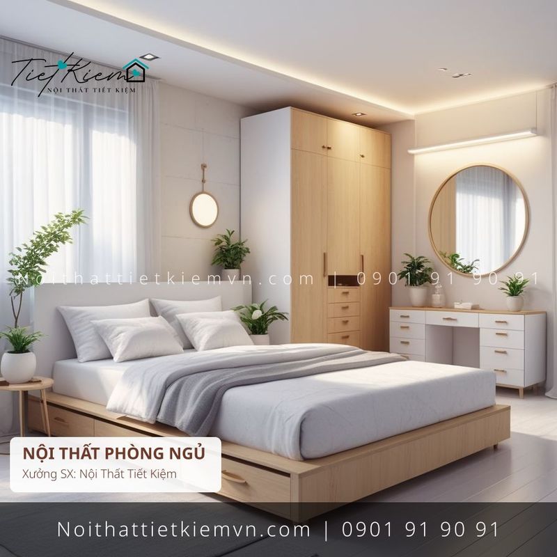 39 mẫu giường MDF có gương cho nhà phố giá rẻ - Giường Ngủ - Nội Thất Tiết Kiệm