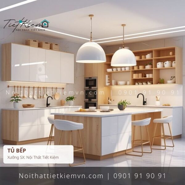39 mẫu tủ bếp giá rẻ nhỏ gọn đẽp 1 Tủ Bếp Nội Thất Tiết Kiệm HCM