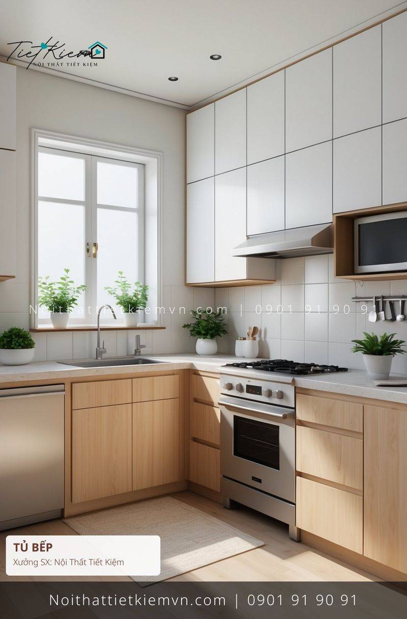 Tủ Bếp đẹp giá rẻ tại Nội Thất Tiết Kiệm HCM 39+ tủ bếp MDF sang trọng cho studio giá rẻ - Tủ Bếp - Nội Thất Tiết Kiệm