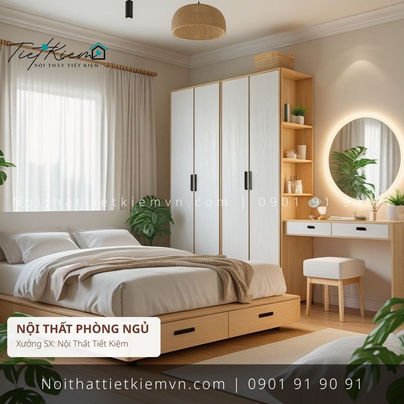 Giường Ngủ đẹp giá rẻ tại Nội Thất Tiết Kiệm HCM 52+ giường 1m6 có gương Gò Vấp giá rẻ - Giường Ngủ - Nội Thất Tiết Kiệm