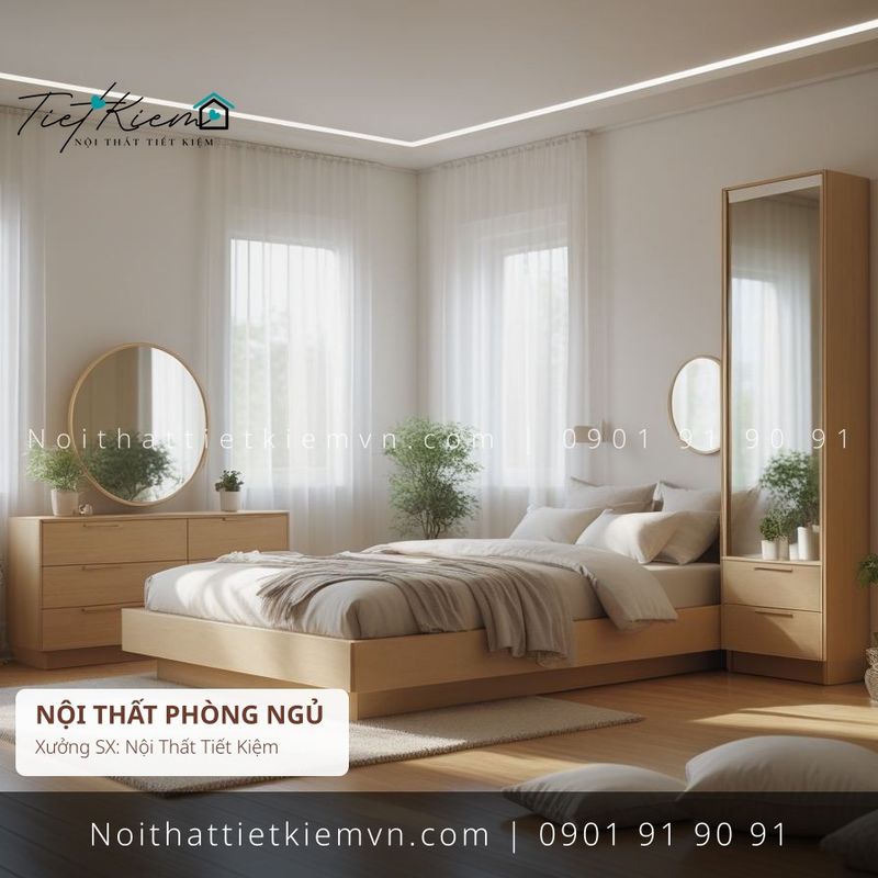 Giường Ngủ đẹp giá rẻ tại Nội Thất Tiết Kiệm HCM 52+ giường 1m6 có gương Gò Vấp giá rẻ - Giường Ngủ - Nội Thất Tiết Kiệm
