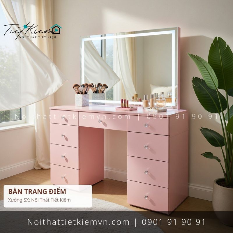 52 mẫu bàn trang điểm có kéo có ghế HCM giá rẻ - Bàn Trang Điểm - Nội Thất Tiết Kiệm