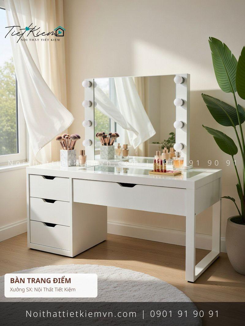 52 mẫu bàn trang điểm có kéo có ghế HCM giá rẻ - Bàn Trang Điểm - Nội Thất Tiết Kiệm
