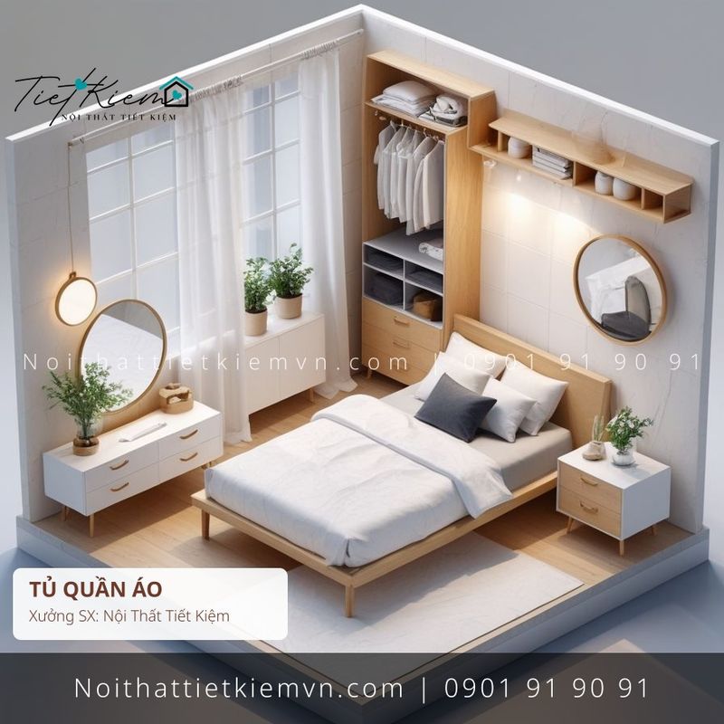 52 mẫu tủ quần áo cửa kính Hàn Quốc HCM giá rẻ - Tủ Quần Áo - Nội Thất Tiết Kiệm