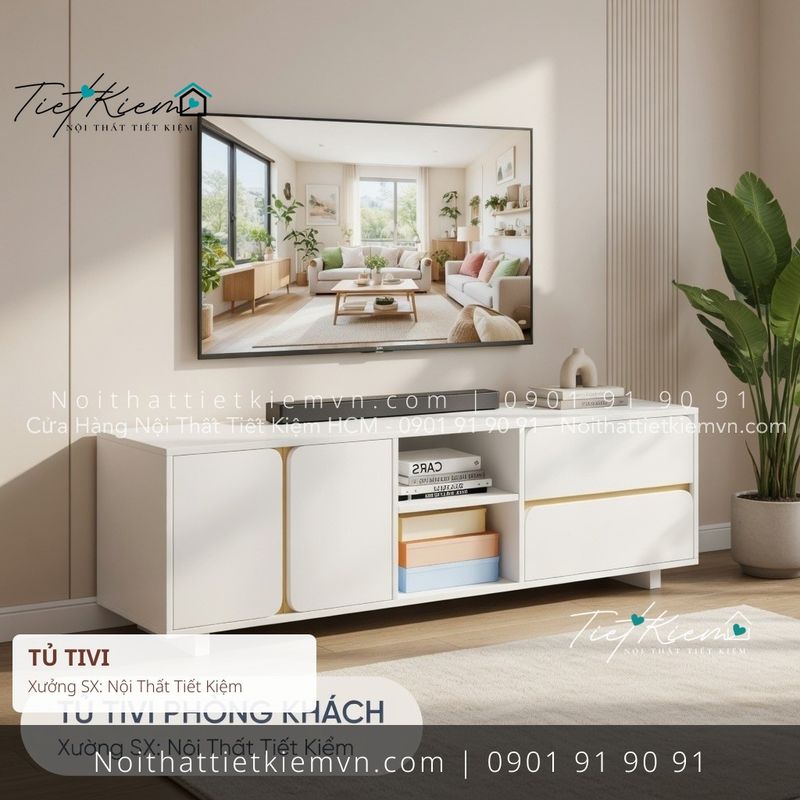 Kệ Tủ Tivi đẹp giá rẻ tại Nội Thất Tiết Kiệm HCM 52+ mẫu tủ tivi MDF có gương đẽp giá rẻ - Kệ Tủ Tivi - Nội Thất Tiết Kiệm