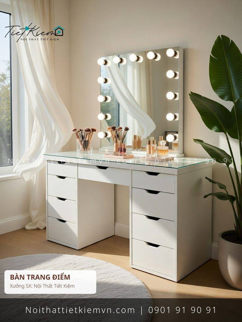 79+ bàn trang điểm cửa kính cực hot giá rẻ - Bàn Trang Điểm - Nội Thất Tiết Kiệm