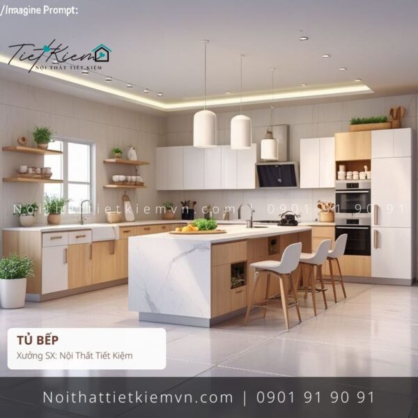 79 mẫu thi công tủ bếp HCM đẽp cho showroom giá rẻ 1 Thi Công Tủ Bếp Nội Thất Tiết Kiệm HCM
