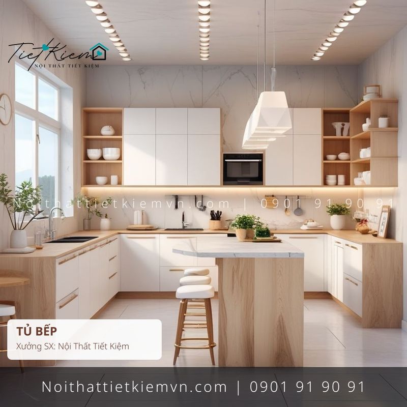 Tủ Bếp đẹp giá rẻ tại Nội Thất Tiết Kiệm HCM 79+ mẫu tủ bếp cổ điển dài đẹp giá rẻ - Tủ Bếp - Nội Thất Tiết Kiệm