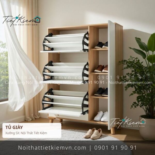 79 mẫu tủ giầy cánh lùa luxury đẽp giá rẻ 1 Tủ Giày Nội Thất Tiết Kiệm HCM