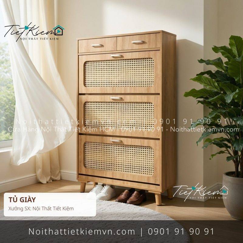 Tủ Giày đẹp giá rẻ tại Nội Thất Tiết Kiệm HCM 79+ mẫu tủ giầy cánh mở có gương cho căn hộ giá rẻ - Tủ Giày - Nội Thất Tiết Kiệm