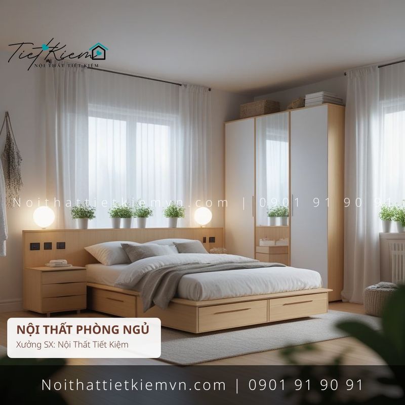 Giường Ngủ đẹp giá rẻ tại Nội Thất Tiết Kiệm HCM 9+ mẫu giường 1m8 gỗ quận 1 giá rẻ - Giường Ngủ - Nội Thất Tiết Kiệm