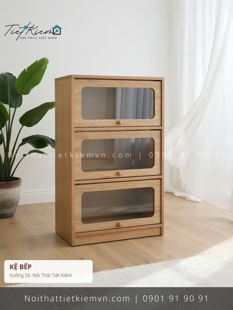 Kệ Bếp đẹp giá rẻ tại Nội Thất Tiết Kiệm HCM 9 mẫu kệ bếp gỗ cửa lùa cho chung cư giá rẻ - Kệ Bếp - Nội Thất Tiết Kiệm
