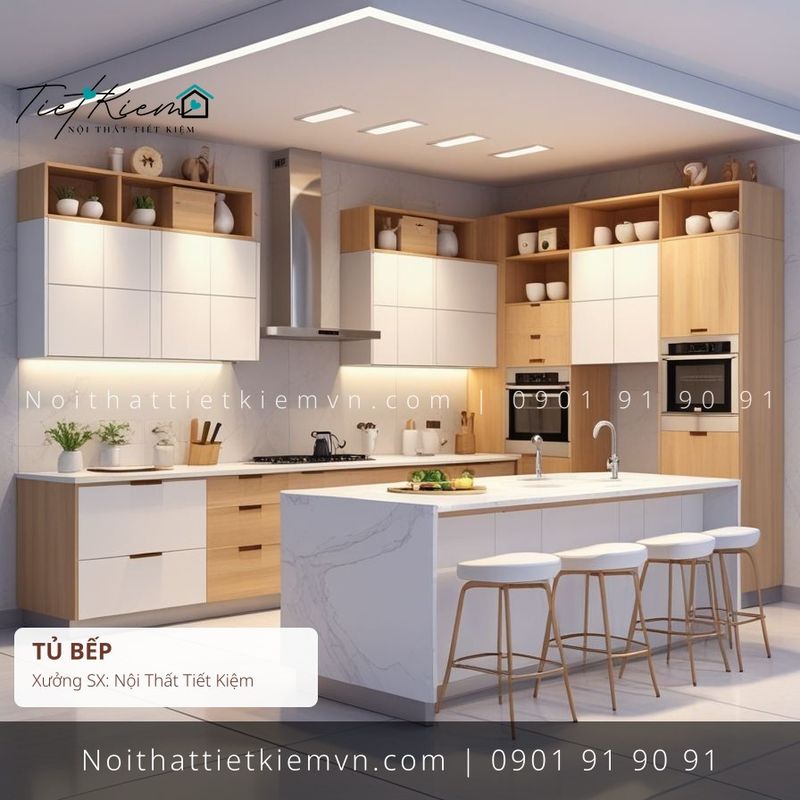 9 mẫu tủ bếp cánh mở gia đình đẽp giá rẻ - Tủ Bếp - Nội Thất Tiết Kiệm
