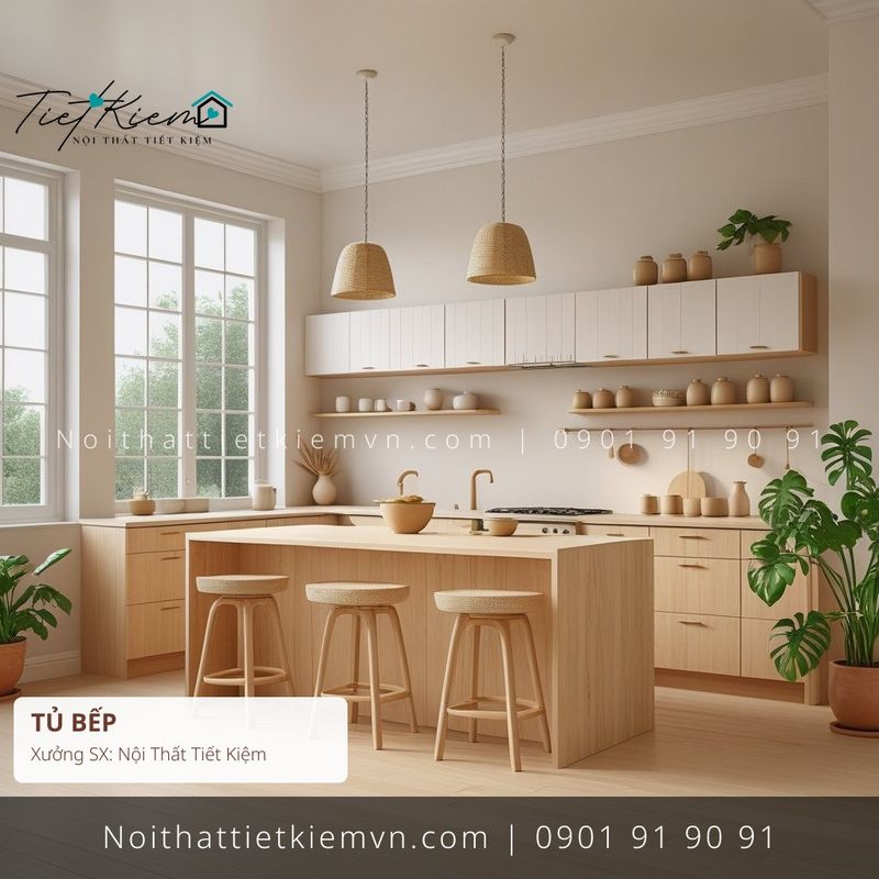 9 mẫu tủ bếp cánh mở gia đình đẽp giá rẻ - Tủ Bếp - Nội Thất Tiết Kiệm