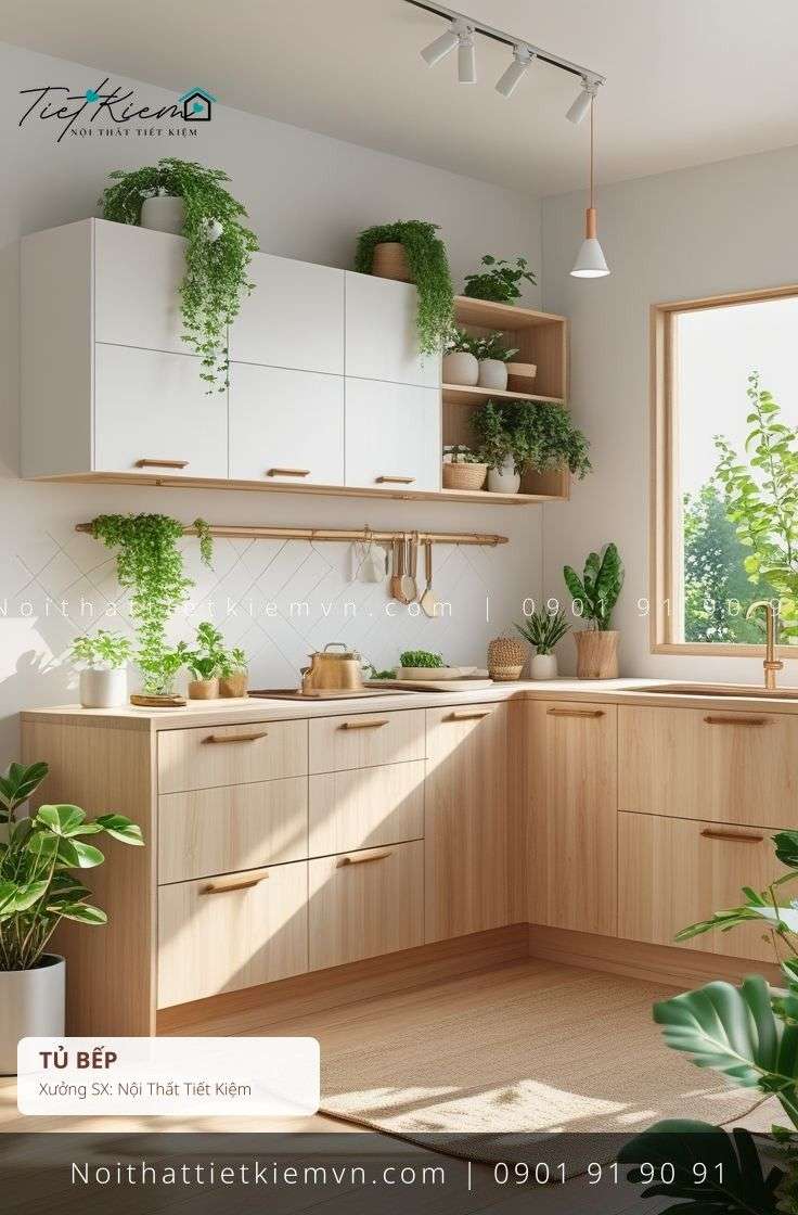 Tủ Bếp đẹp giá rẻ tại Nội Thất Tiết Kiệm HCM 9+ mẫu tủ bếp gỗ cho homestay giá rẻ - Tủ Bếp - Nội Thất Tiết Kiệm
