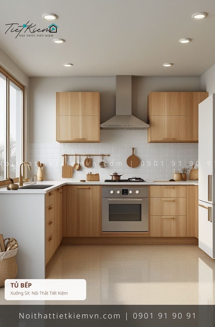 9 mẫu tủ bếp gỗ gỗ nhỏ gọn giá rẻ - Tủ Bếp - Nội Thất Tiết Kiệm