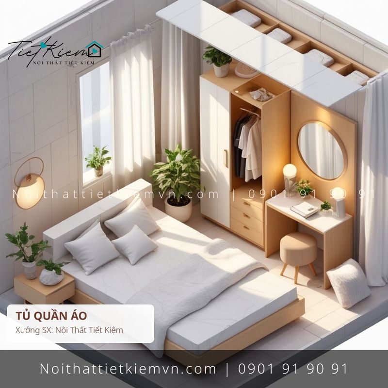 9 mẫu tủ quần áo cánh mở đẹp hiện đại giá rẻ - Tủ Quần Áo - Nội Thất Tiết Kiệm
