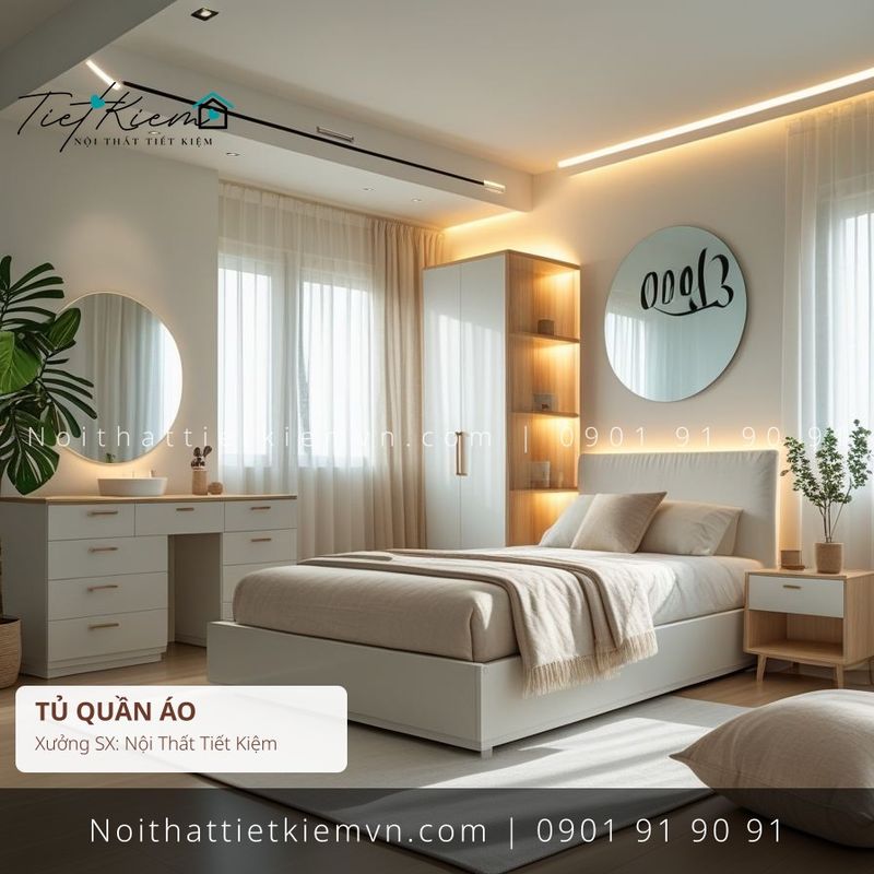 9 mẫu tủ quần áo gỗ modern đẽp giá rẻ - Tủ Quần Áo - Nội Thất Tiết Kiệm